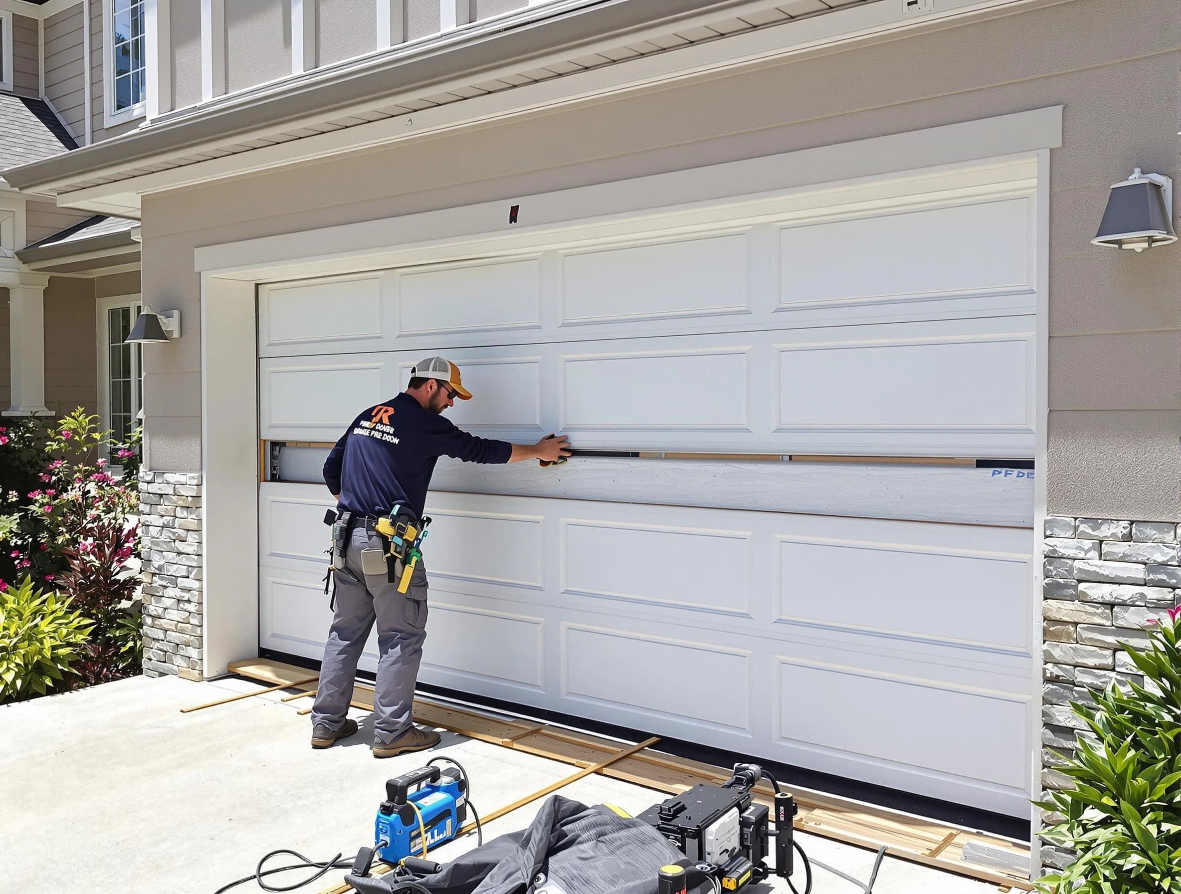 South Park Garage Door Repair team performing complete garage door replacement at South Park residence