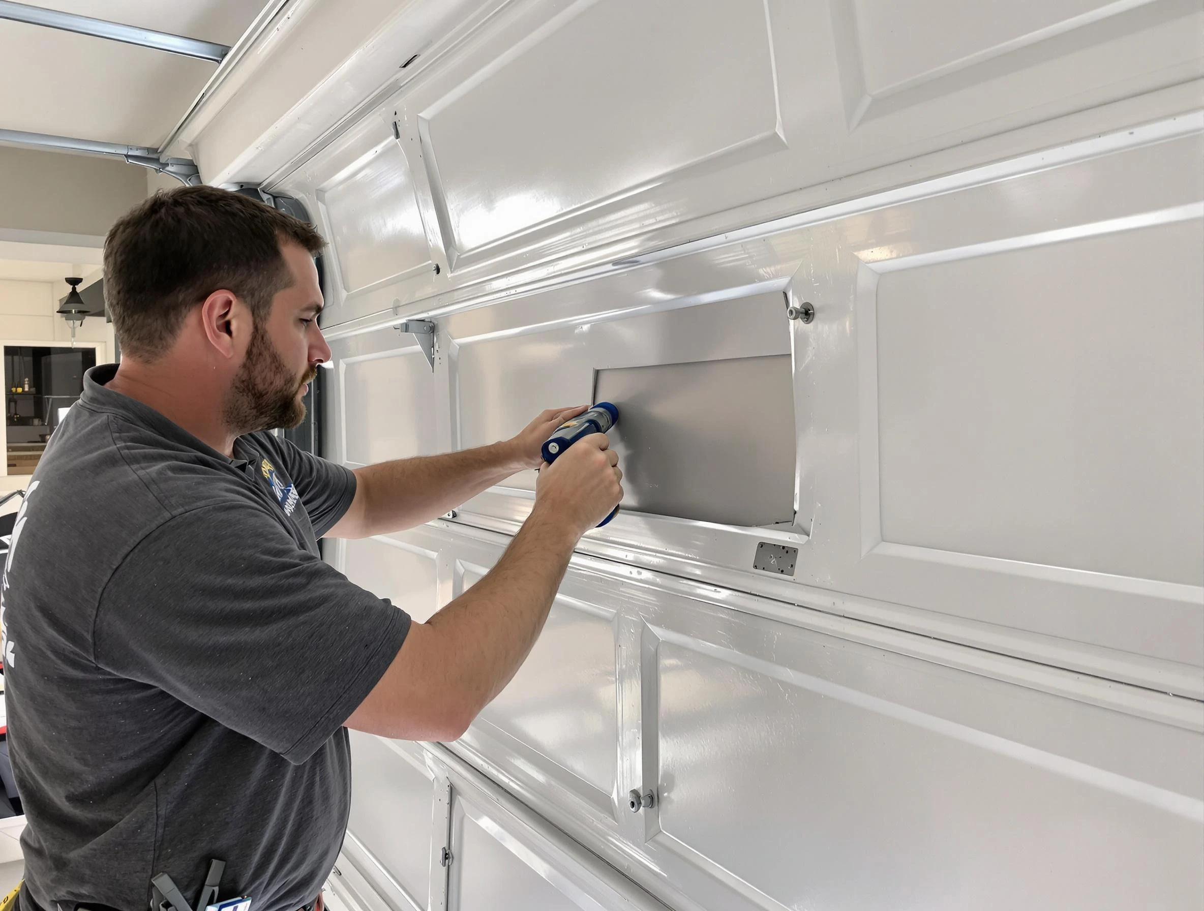Garage door panel repair by South Park Garage Door Repair in South Park