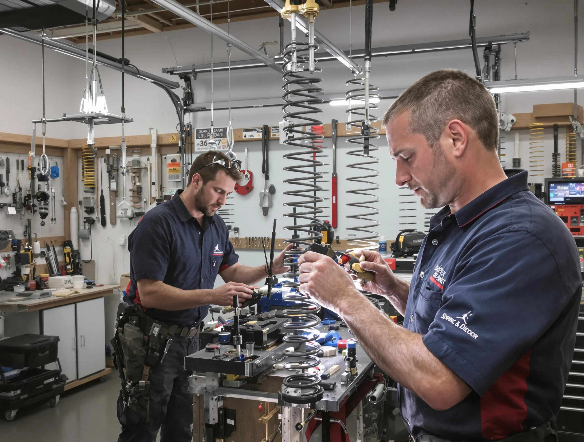 Garage door spring repair service by South Park Garage Door Repair in South Park